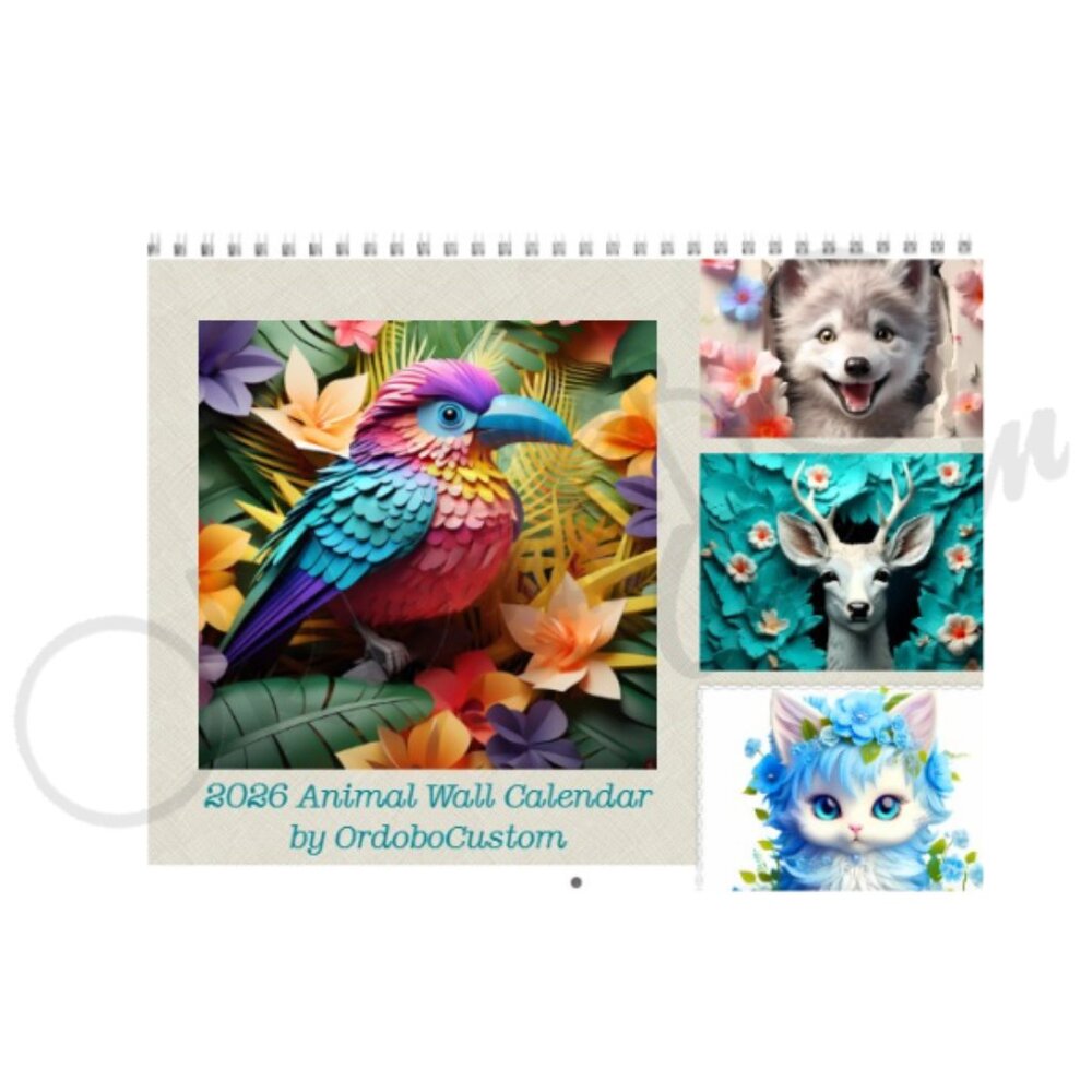 2026 Custom Animal Wall Calendar